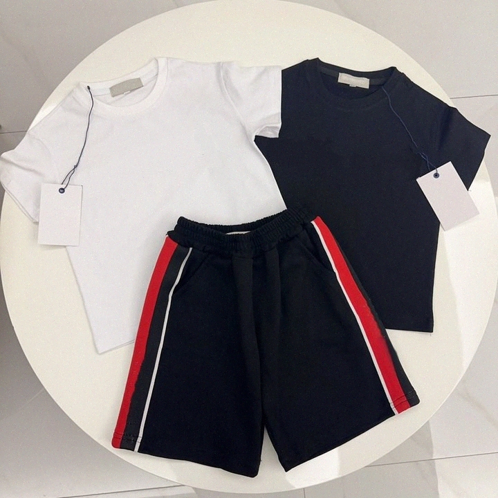 Kids Designer Clothes Sets Boys Girls Tracksuit Toddlers T-shirts Shorts Baby Short Sleeve Tshirts Pants Children Brand Clothing Tees Tops Black-image-1058518716