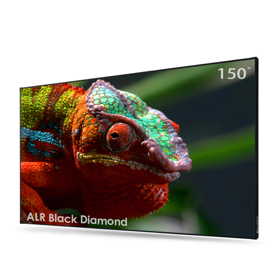 150 inch Black Diamond Long Throw Ambient Light Rejecting ALR projection screen with ultra thin frame for home theater-image-1058780369