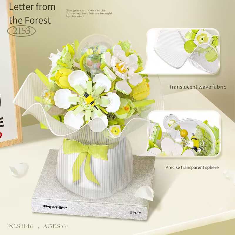Creative Mini Particle Assembly DIY Building Blocks 2152-2153 Flower-like Toy Set with Permanent Life EffectC250219-image-1045170884