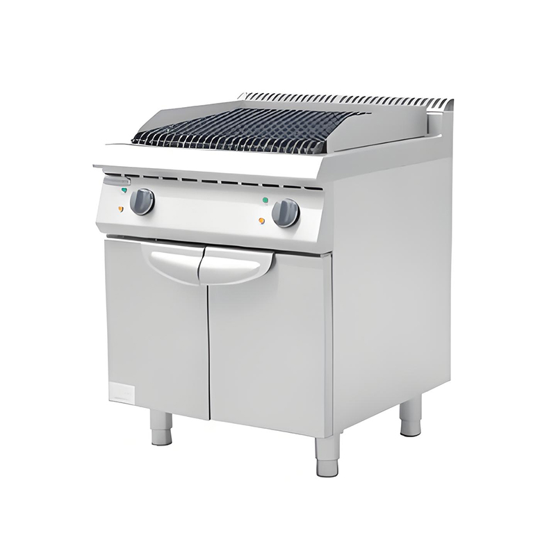 Commercial Grade Electric Grilling Station with Volcanic Rock Surface & Storage Drawer-image-1058661896