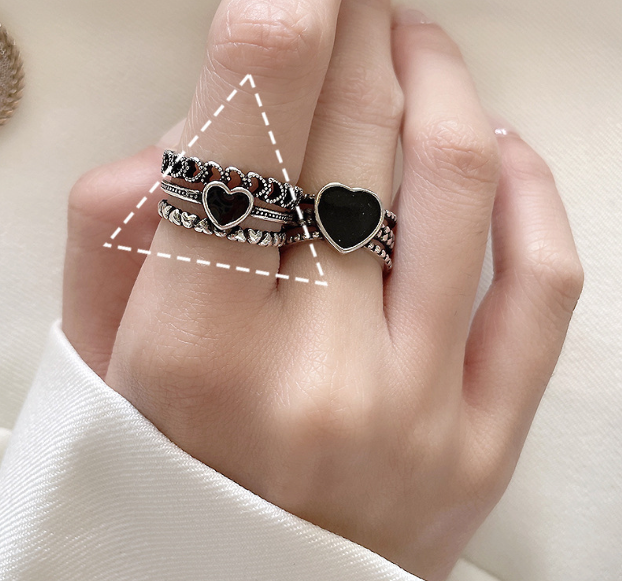 Small niche design 925 pure silver cool style ring, women's non fading retro heavy industry ring accessories wholesale 533647