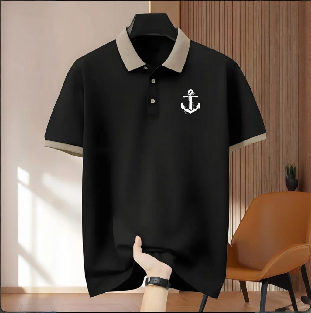Man Ship anchor Print Polo Shirt Designer T Shirts Short Sleeve Casual Slim Fit Summer mens Tshirts Tops Fashion polo shirts