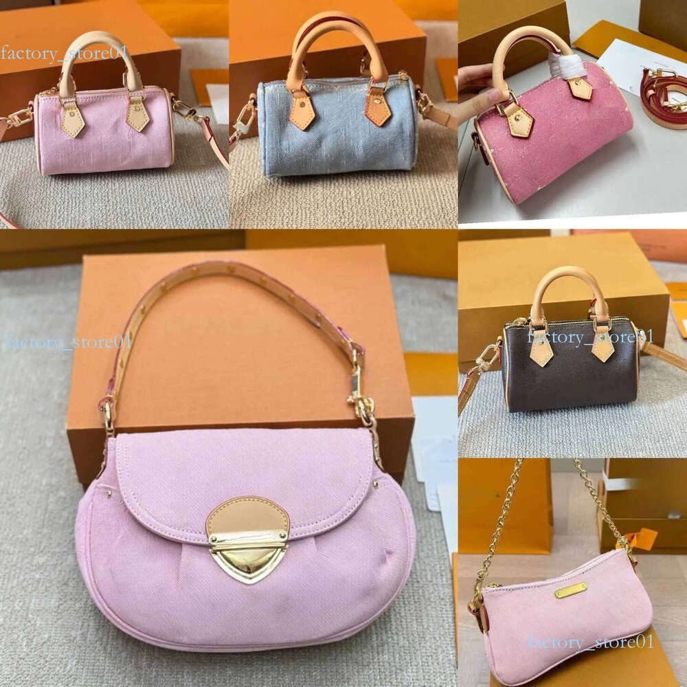 Designer Bag Luxury Shoulder Tote Bags Leather Handbags 10A Evening Pink Denim Hobo Crossbody Women Fashion Casual Underarm Handbag Vintage Female M