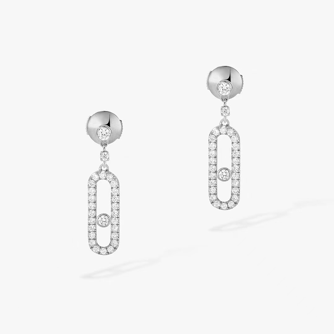 Stud earrings Diamonds earrings for women with box Luxury Sliver earring 18k 925 18k pure silver small earrings geometric simplicity Valentine -image-1076230074