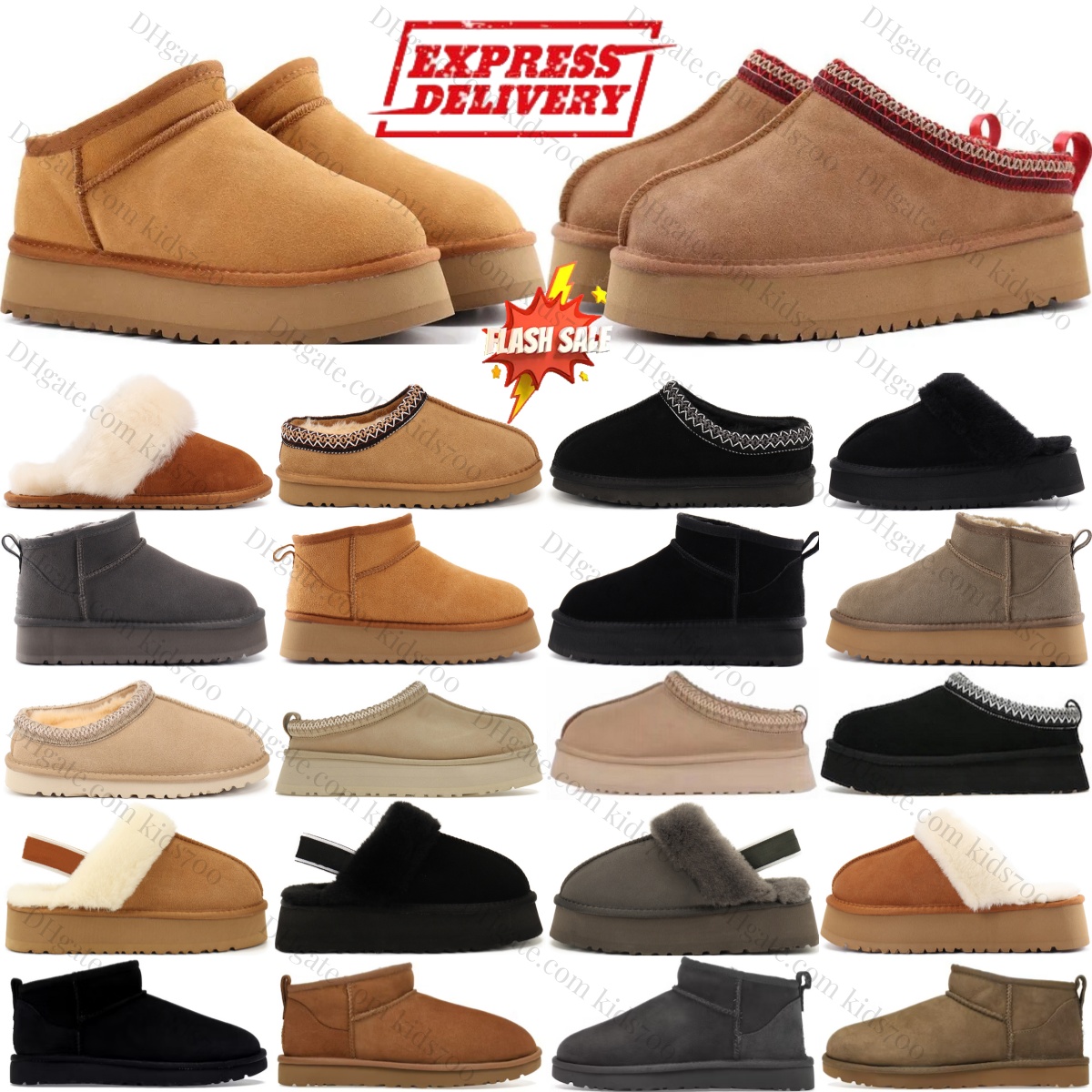 Tasman Slippers Australia Platform tazz Fluffy Boots Ultra Mini Designer Winter Snow Boot Chestnut Fur Slides Classic Slip-on Shoes Black Grey Lo-image-985075668