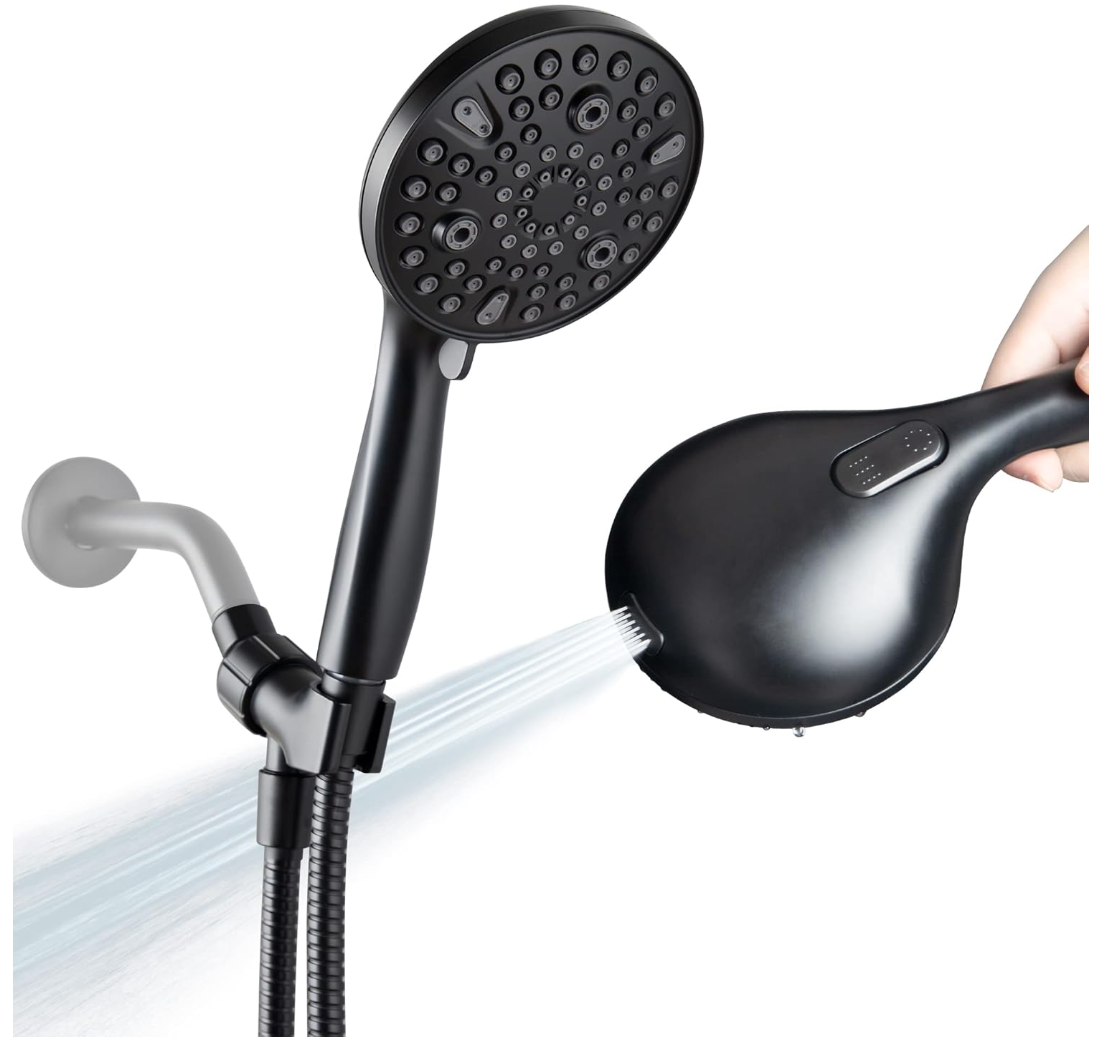 10-Mode High Pressure Handheld Shower Head Set, Consumer Reports Recommended HAREAL High Flow Hand Held Shower with 59 Inch Hose Bracket Teflon T-image-1058874985