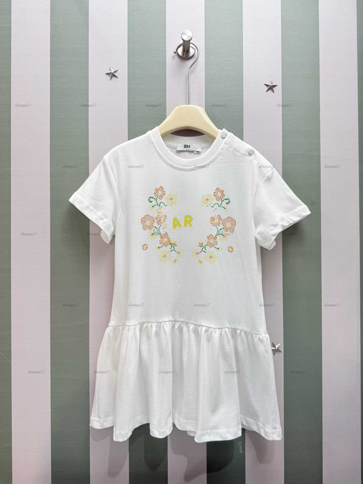 Top girls dress Flower pattern print Princess dress kids designer clothes Summer High quality baby skirt A003X01N000-image-1058868768