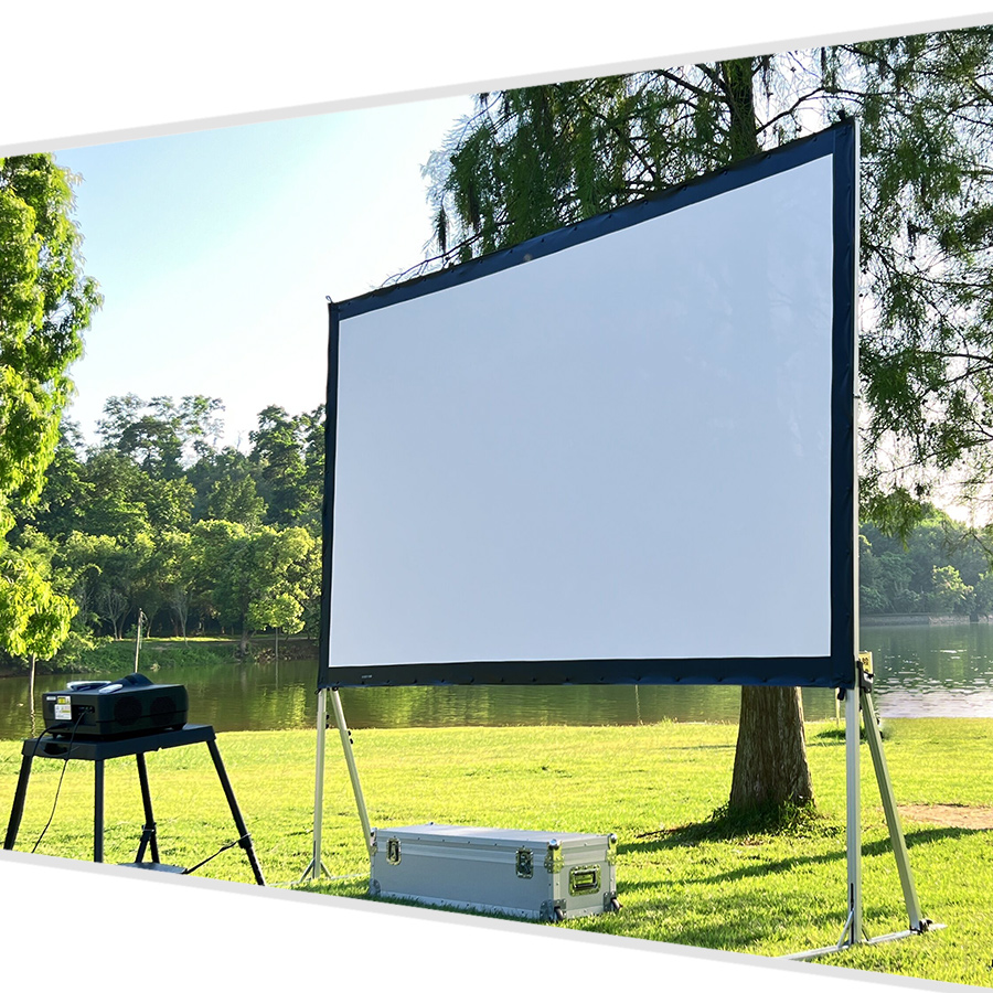 SCREEN PRO 144 Inch Outdoor Portable Fast Folding Projector Screen with Stand 16:9 4K Ultra HD 3D Movie Theater Cinema-image-1058797068