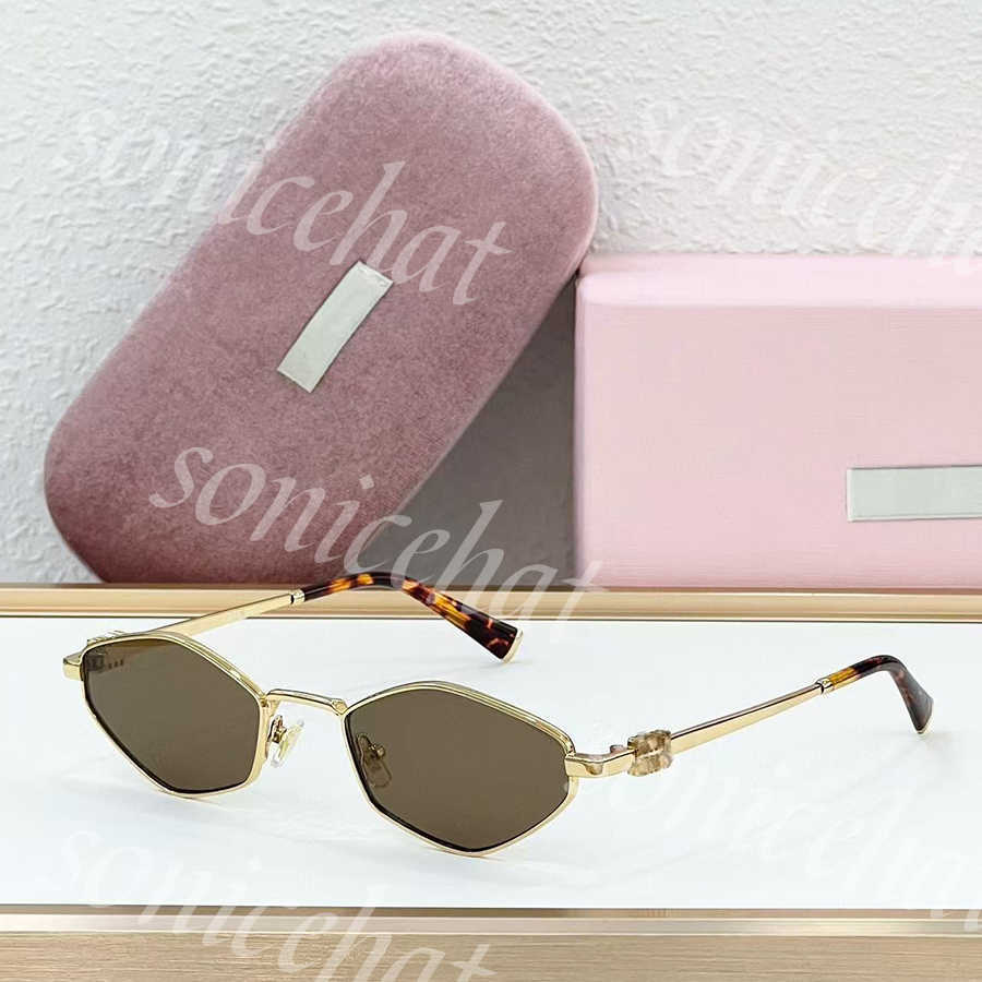 Sunglasses Designer sunglasses for woman retro rhombic metal small frame sunglasses fashionable beach sunglasses outdoor UV-resistant high-quality s
