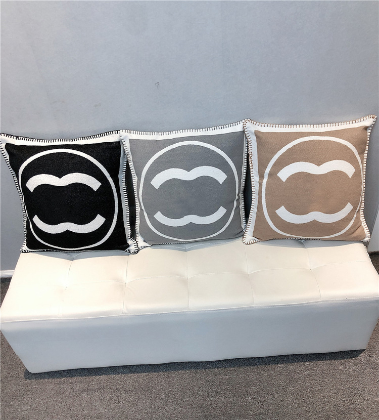DesignerThrow classic letter printed home cover minimalist sofa decoration cushion centimeter core detachable pillow case-image-1058839769