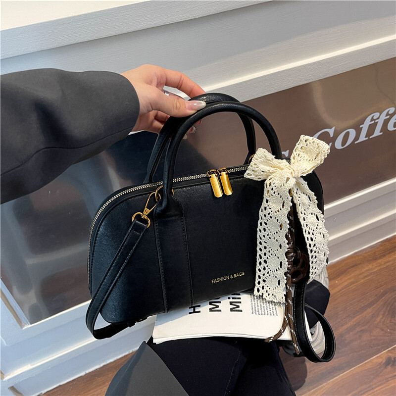 Women's Designer Handbag, Chinese-Style Mini Half-Moon Crossbody Shoulder Bag - PVC Knitted Exterior, Fur Lining, Cell Phone Pocket, Three Straps
