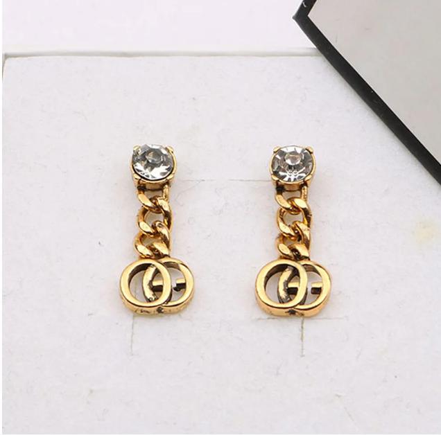 Mixed Luxury Designers Stud Famous Women Double Letter Studs Elegant Rhombus Pearl Wedding Party Jewerlry S925 Silver High Quality