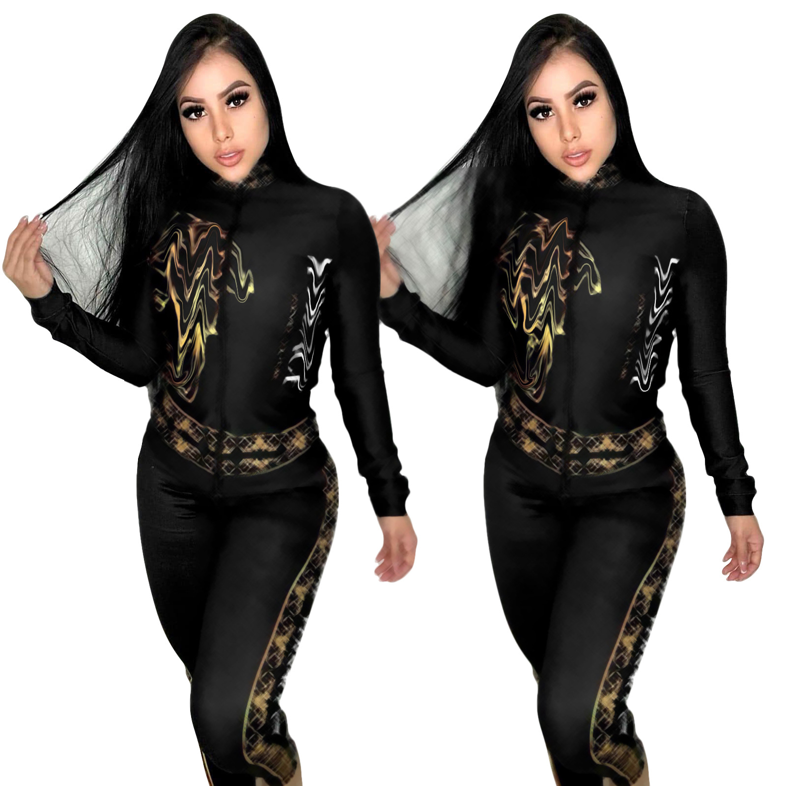 Fashion Sporting Tracksuits Long Sleeved Hoodies and Pant Jogger Two-piece Sets Sweat Suits Outfits Sweatshirt Suit Classic Causal Running Matching