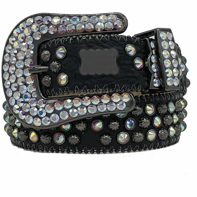 Designer Bb Simon belt Classic Y2K belt women's hip hop crystal diamond belt men's fashion trend rhinestone belt shiny PU belt jeans top b