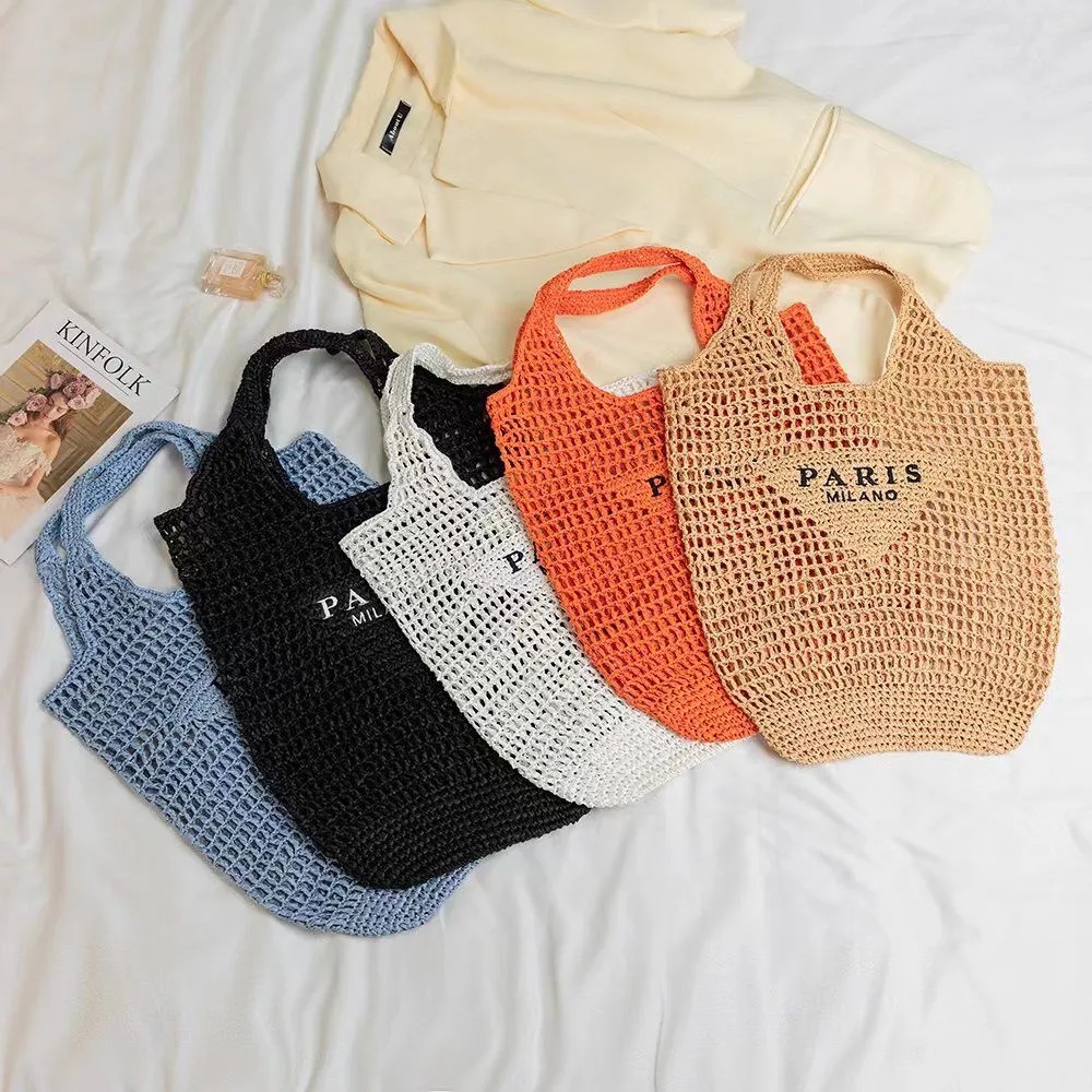 Designer Shoulder beach bag women Fashion Handbag bags crossbody Mesh Hollow Woven lady Shopping Bags for Summer Straw Tote Bag clutch purse-image-991866978