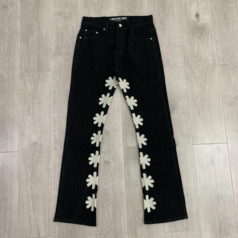 Jeans pour hommes LostShdws Men de broderie femmes de haute qualité à jambe droite Black Lost shdws pantalon denim