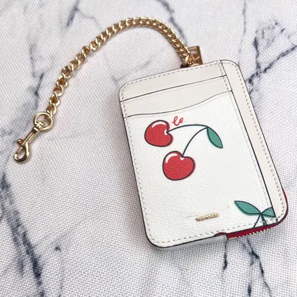 Designer Keychain For Women Bag Charm Keyring cherry Fashion Mens Key Chain Leather Wallet Keychains Luxury Mini Purse Bag Pendant Lanyards dhgate