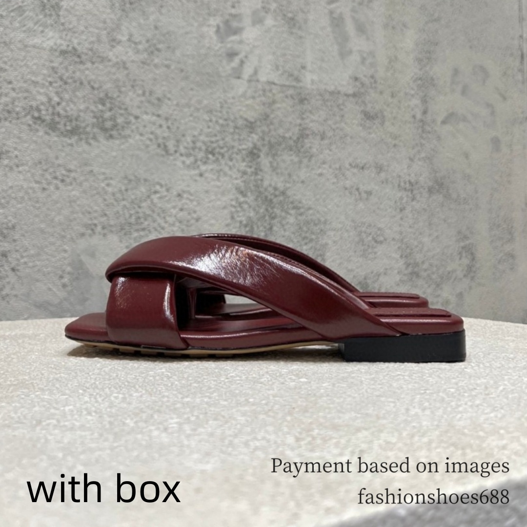 Burgundy comfortable leather slippers for womens sandals flat bottomed plus size womens sandals beach travel shoes high-end luxury designer summer s