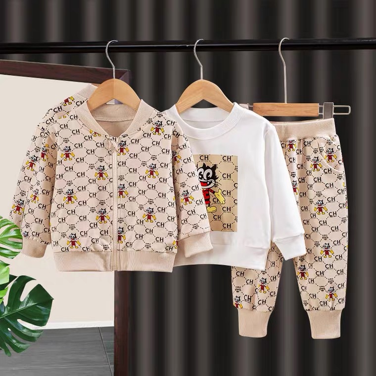 Baby Boys Clothes Sets Spring Autumn Kids Fashion Cotton Knitting Cardigan Shirt Pants 3pcs for Children Boys Sports Suit