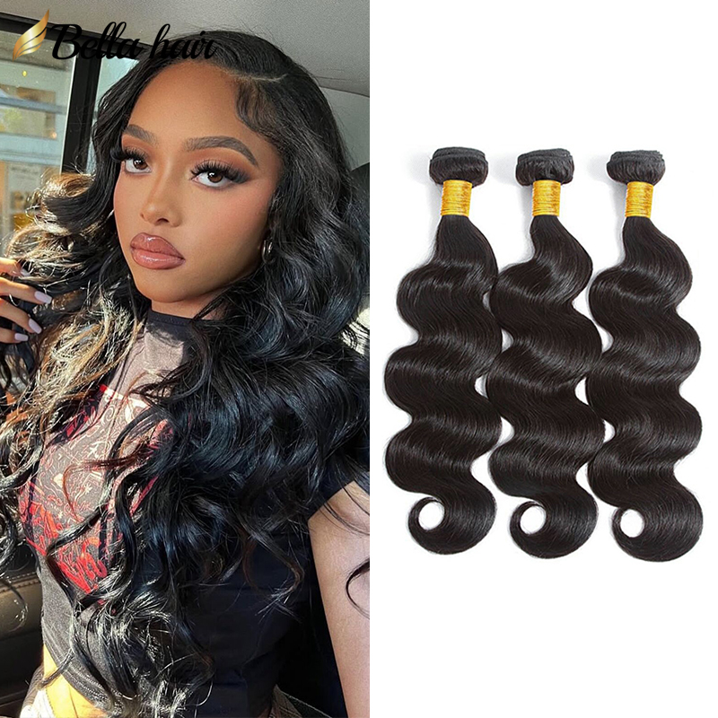 Bella Hair 10-26Inch Brazilian Weave 3/4pcs/Lot Human Hair Machine Double Weft Natural Color 9A Grade Extensions Julienchina Body Wave Top Qualit-image-172815143
