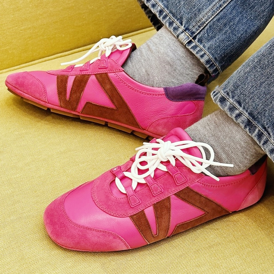 Women trainer Sac Ballet sneakerina Designer sneaker Luxury Casual shoe Suede Leather Leopard Gold pink shoe Run track Hlike shoe Outdoor sport gym