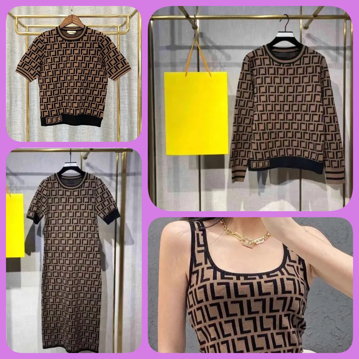 new fi Women Knits women&#039;s sweater Short sleeve round neck high end top letter Embroidery Women&#039;s short sleeved shirt Leisure Party Kni-image-998814133