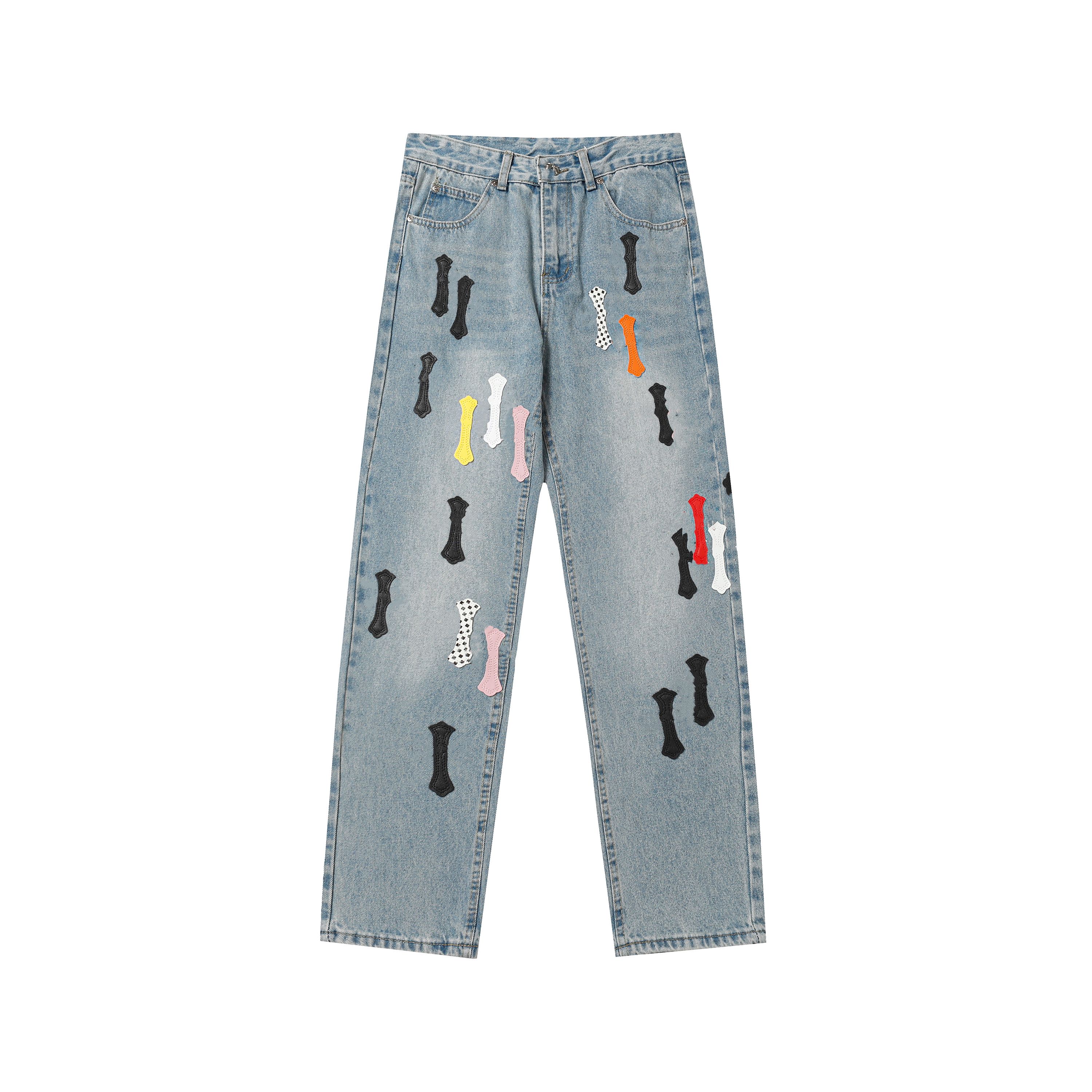 Heartness Jeans 2026 10A Chrome Jeans Designer Fashion Sanskrit Embroidery Pants Distressed Rippedbiker Slim Fit Motorcycle Men Women Hip Hop Cross