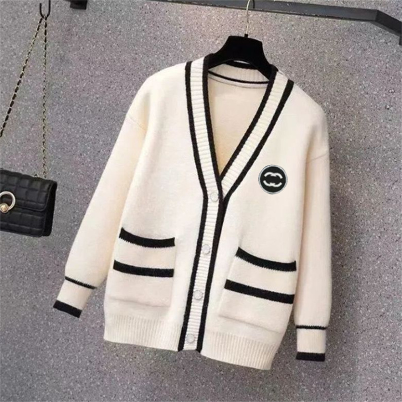 New 2025 Hotsales Autumn Winter Luxury Designer Womens Embroidered Brand Logo Lady's Cardigan Sweater Designer Style Casual Knitwear Jacket Top