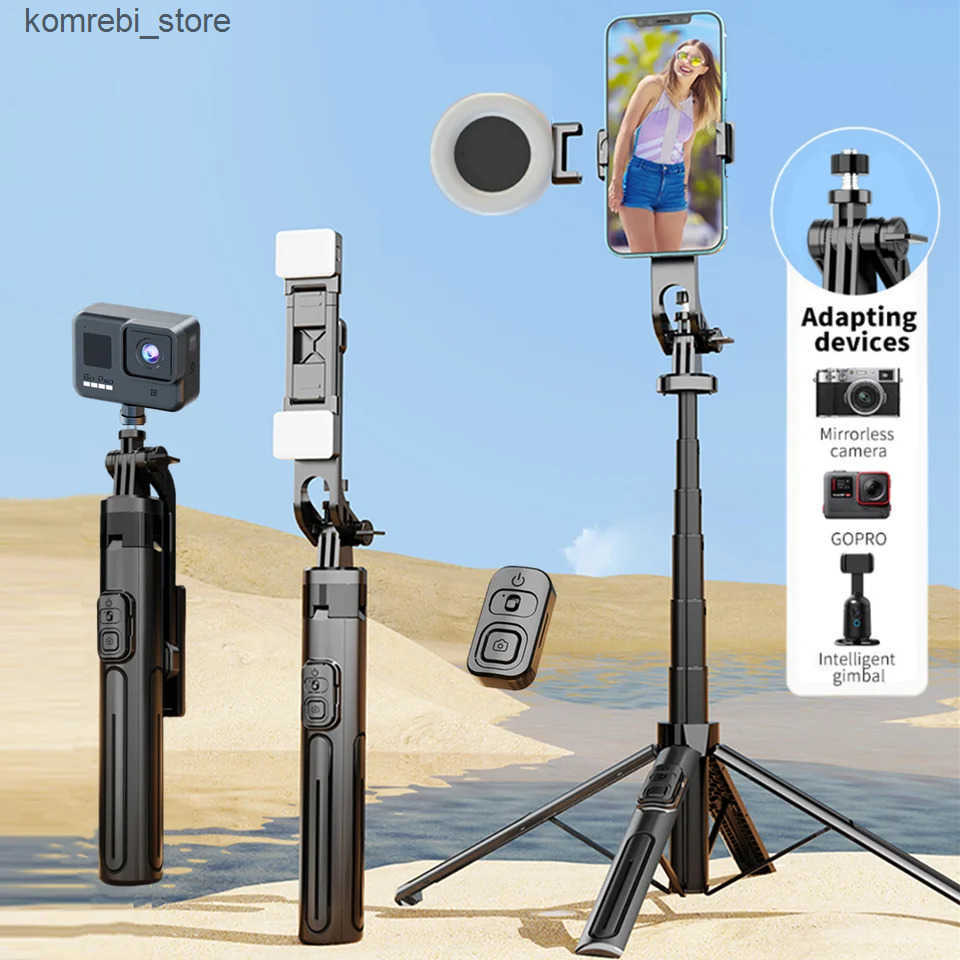 FANGTUOSI 2025 new Tripods For Mobile Phone Camera Holder Clip Smartphone Monopod With big light and microphone Stand For Phone Q250529-image-1059768974