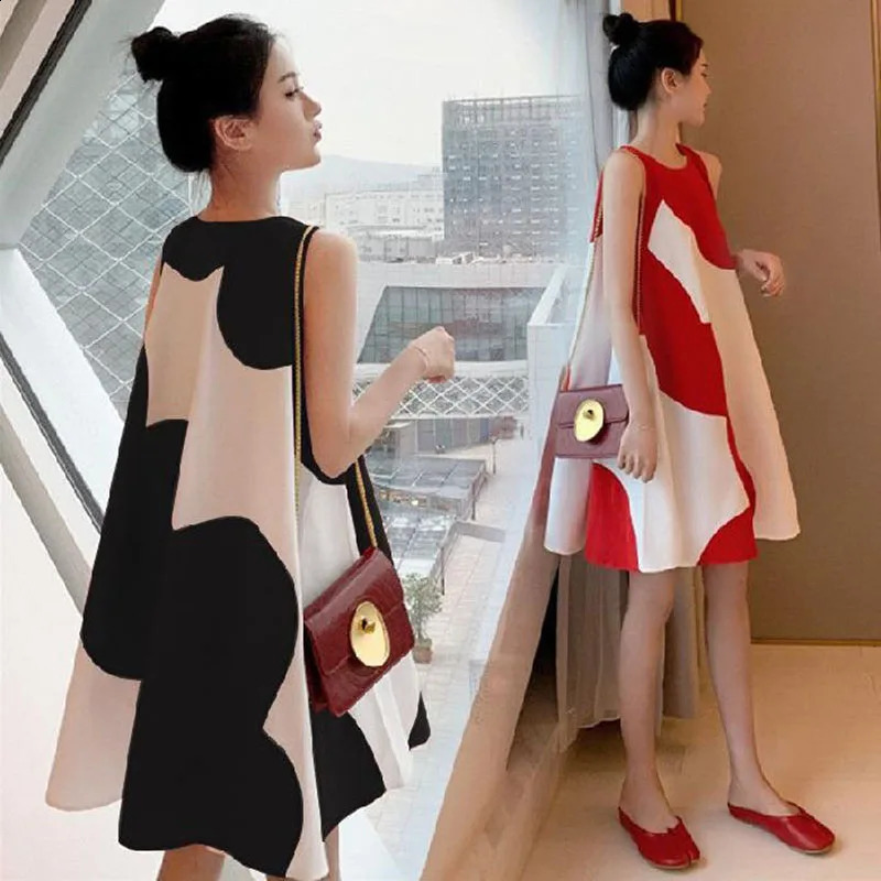Maternity Dress Summer Korean Version Loose Maternity Dress Summer Long Holiday Pregnant Women Skirts Vestidos De 250528 M260226-image-1095544775