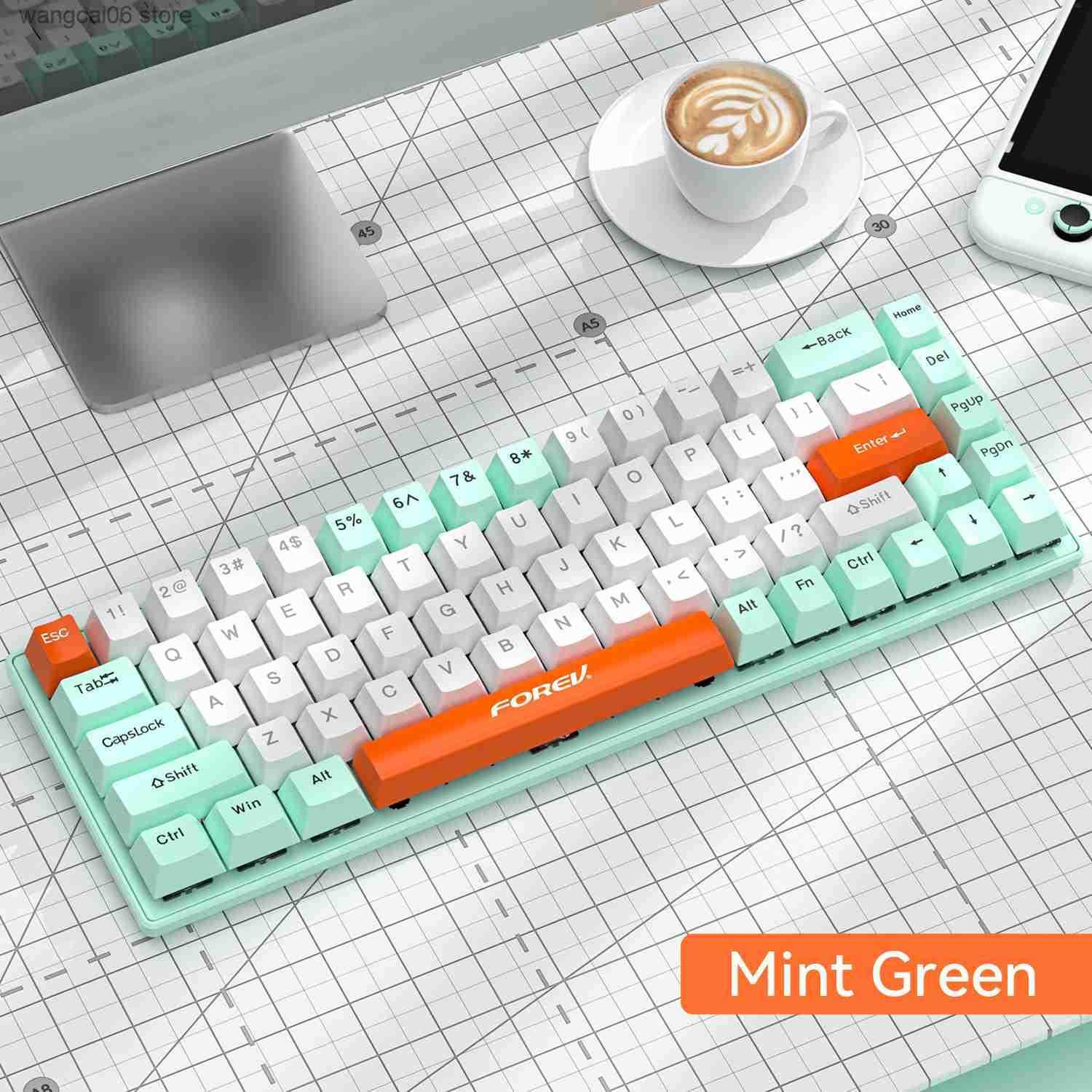 Wired Gaming RGB Russian Collaboration Customizable Three-Mode Mechanical Keyboard with Backlight Portable Computer Keyboard H250529-image-842097527