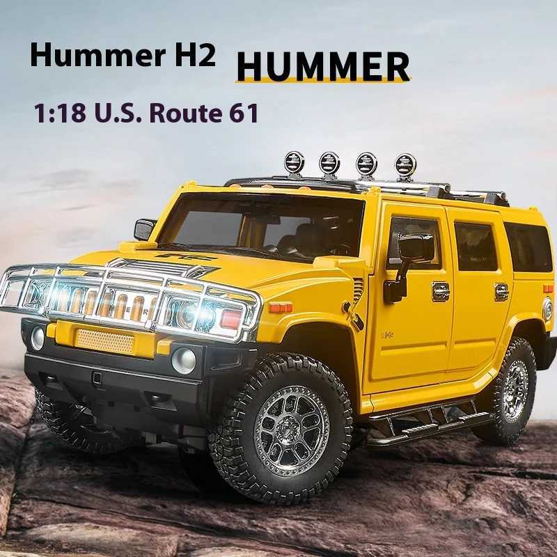 1 18 Hummer H2 Alloy Off Road Car Diecast Metal Model Sound And Light Children Toy Collection Of Hobby Decorative Fine Ornaments R250528-image-1059571880