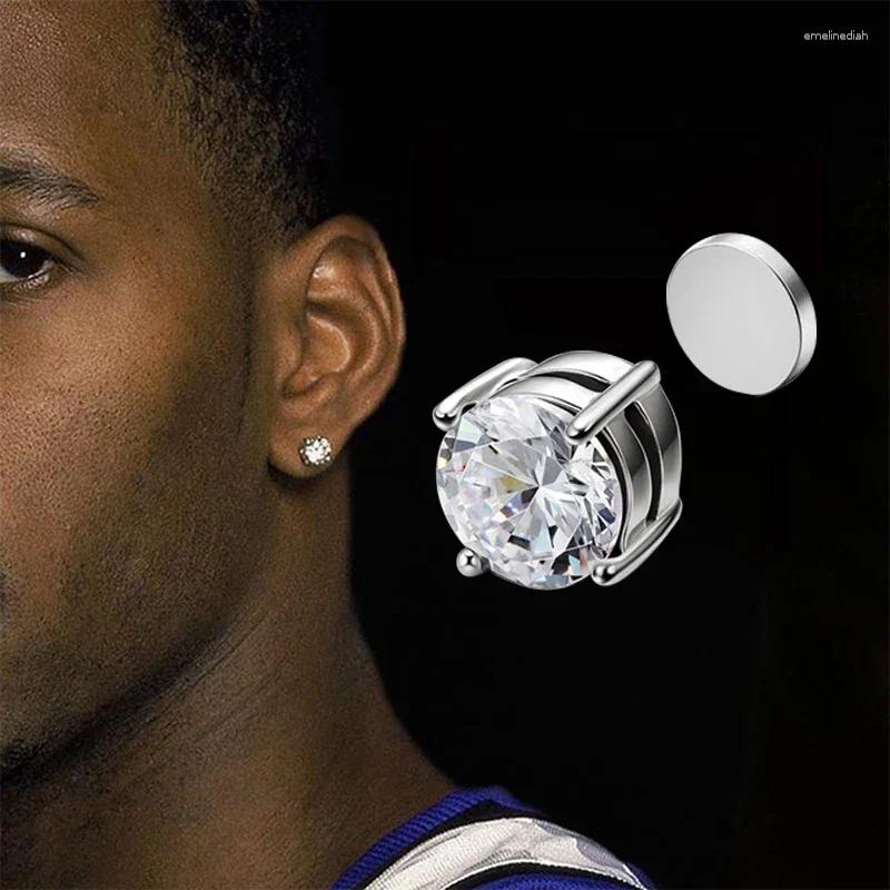 Stud Earrings 3 Pairs Crystal Strong Magnetic Ear Clip For Men And Women Punk Round Zircon Magnet Non Piercing Jewelry