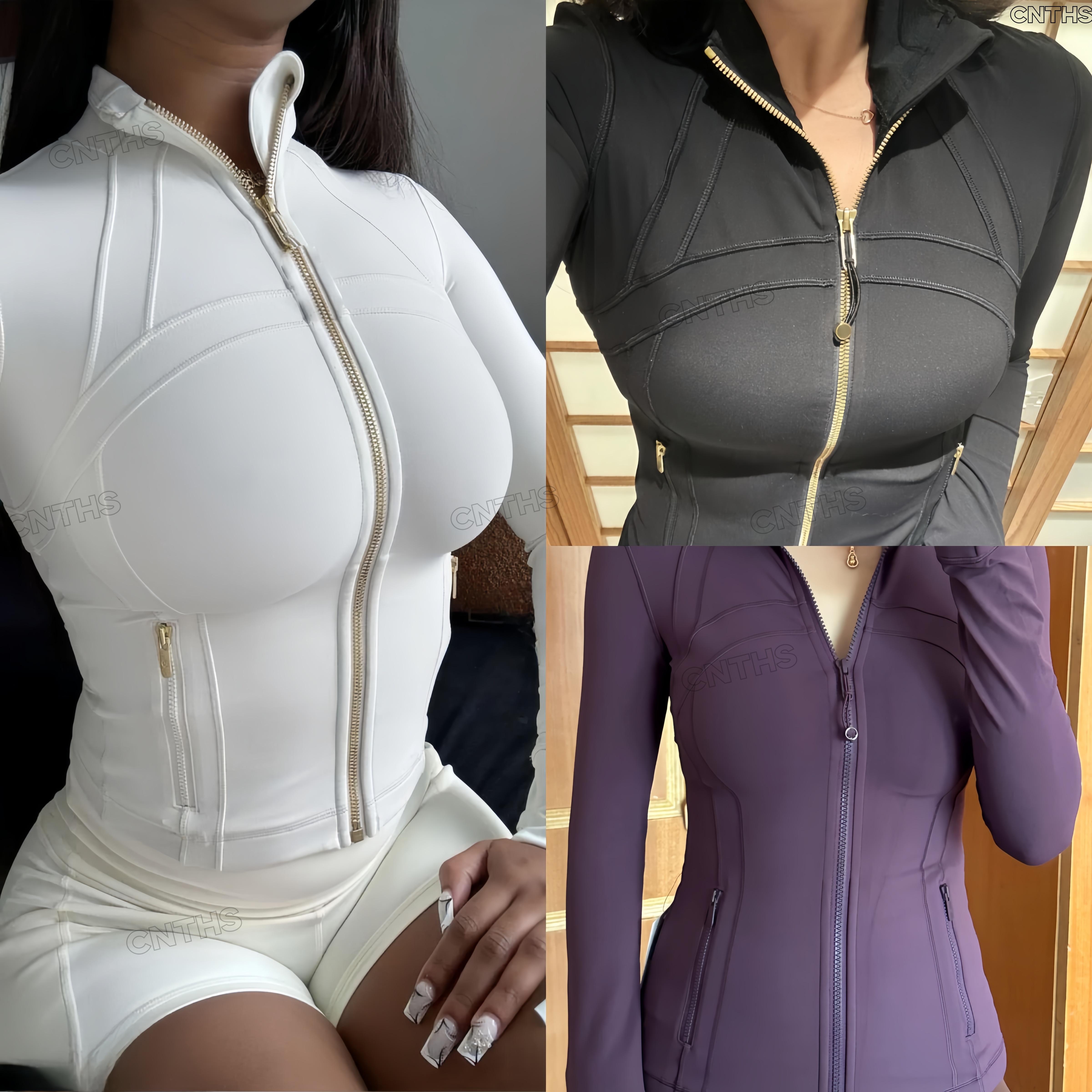 2025 Yoga Jacket Women Define Workout Sport Coat Fiess Jackets Sports Quick Dry Activewear Top Solid Zip Up Sweatshirt Sportwear high quality clo-image-942152480