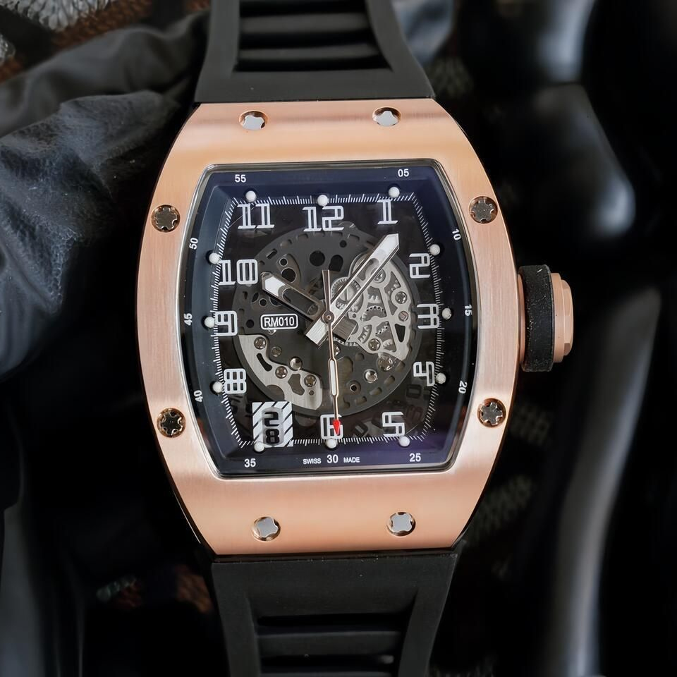 watchRM68-01 14mmthick 5 titanium carbon fiber black ceramic bezel It features an RM tourbillon movement and has a power reserve of 48 hours designe