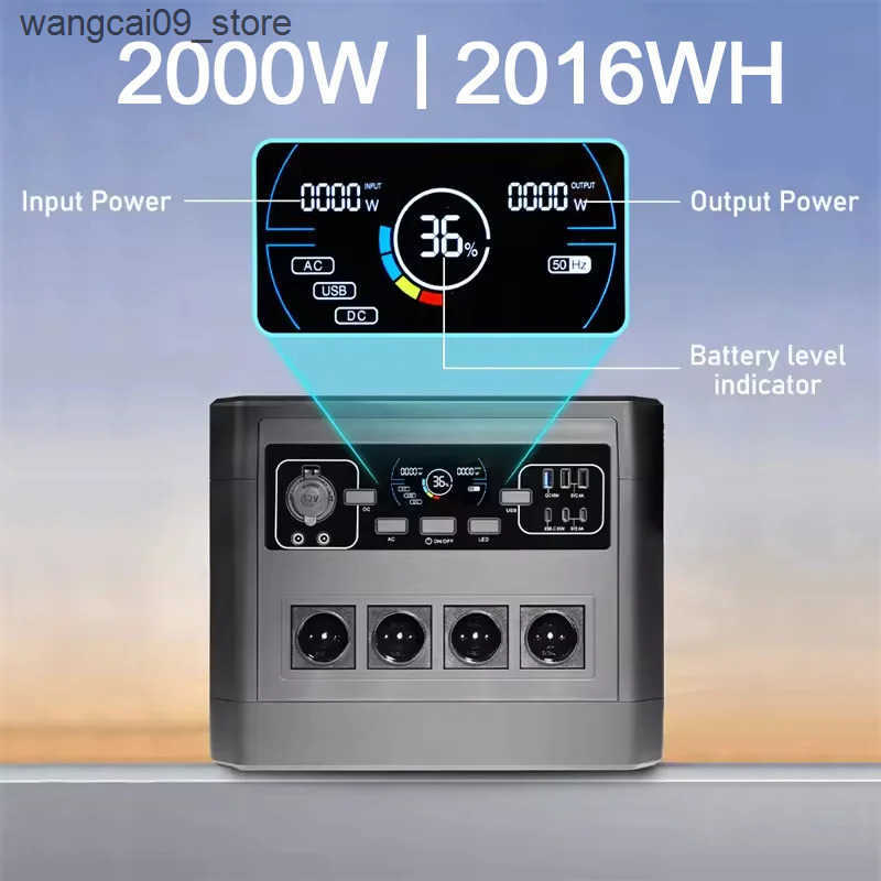 2000W Portable Power Station 12V-30V Solar Battery Pack Camping Battery 2016Wh Energy Generator Outdoor Emergency Power Supply R250530-image-1059809183