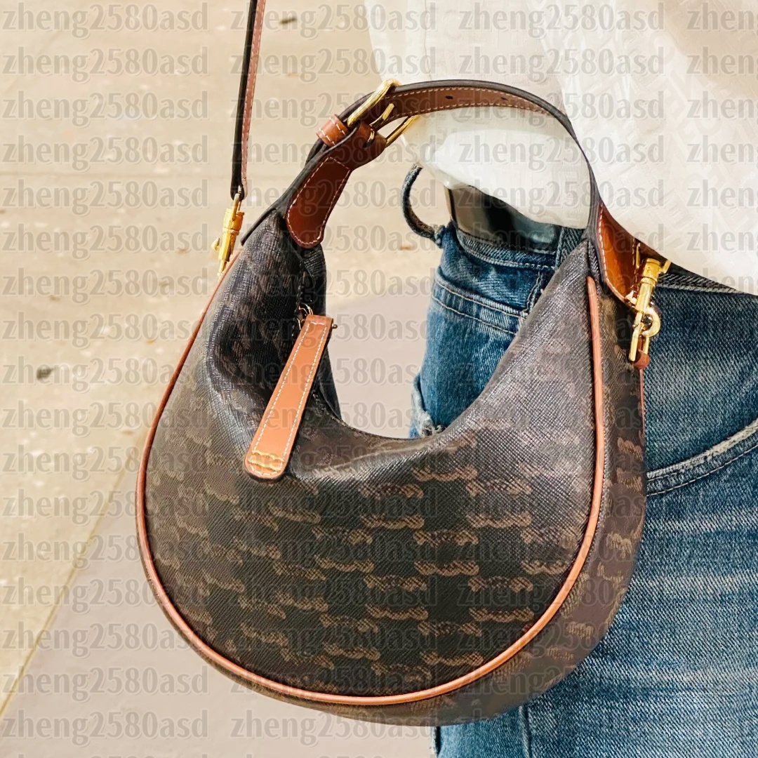 Womens Men ava teen triomphes Shoulder bag Designer bag Straps Classic Loop tote leather handbag Crescent Moon bag Luxury Crossbody clutch purse tra