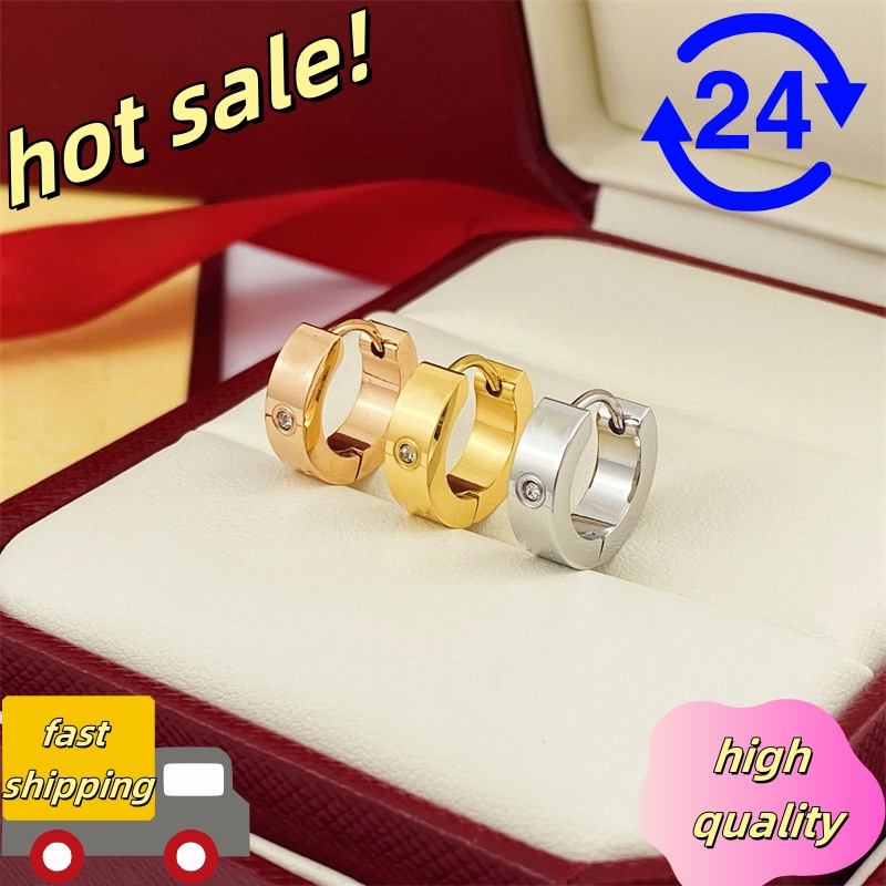 2025 earrings designer for women Designer Earrings Style Extravagant studs simple Steel silver gold rose heart elagant women stud earrings Fashio-image-764734295