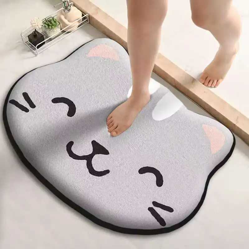 Cartoon Shaped Bathroom Absorbent Foot Mat Shower Room Anti-slip Floor Mat Flannel Printed Dirty Resistant Entrance Mat M251201-image-1086781914