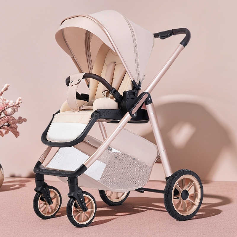 Foldable baby stroller with shock absorption for sitting and lying down L251201-image-1073540626