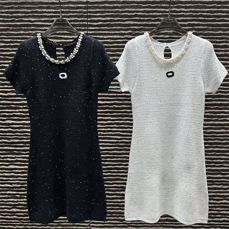 Robe courte Vintage de styliste pour femmes, col rond, couleur contrastée, tenue décontractée, robes élégantes pour vacances au début du printemp