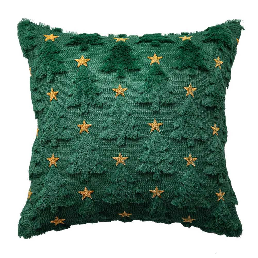 1pc Christmas Decorative Throw Cushion - Knitted Christmas Tree/Christmas Santa Pattern for Living Ro Sofa Cushion Cover H251201-image-1086791033