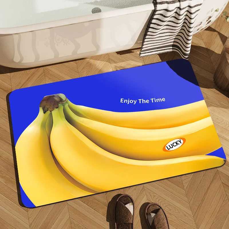 Tapis à motif de fruits réaliste, profitez du temps, tapis porte-bonheur, tapis de bain absorbant pour la décoration de la maison, tapis de sol,