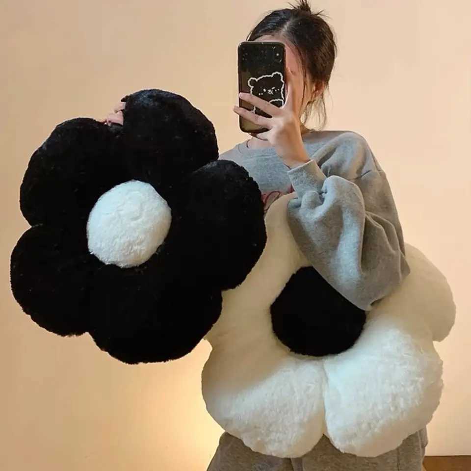 Lovely Daisy Girl Petal low Suower Back Cushion Sofa Flowers Bay Window Living Ro Net Red Light Luxury H251201-image-1086779396
