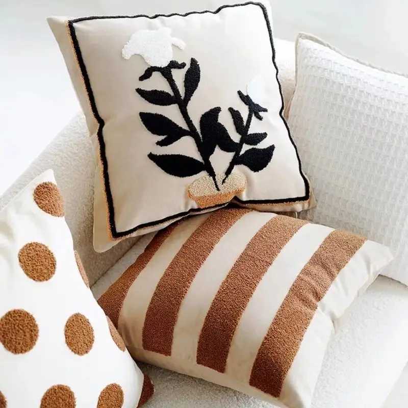 45x45CM Brown Vintage Nordic Throw low Cover Light luxury Sofa Cushion Waist Cover Simple Decorative lowcases H251201-image-1086778958
