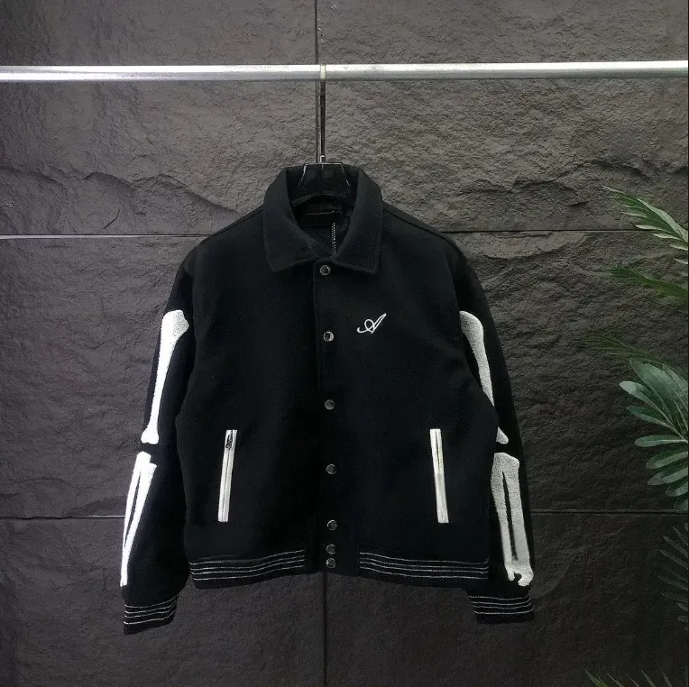 Amirim Jacket Top Quality Mens Designer Baseball Coats Fashion High Street Style Hip Hop Cotton Long Sleeve Loose Breathable AM Letter Pattern Men A