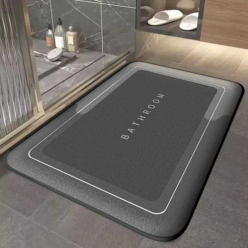 Flannel bathroom printed non-slip foot mat bathtub mat thick sponge dirt-resistant water-absorbent floor mat M251201-image-1086780246