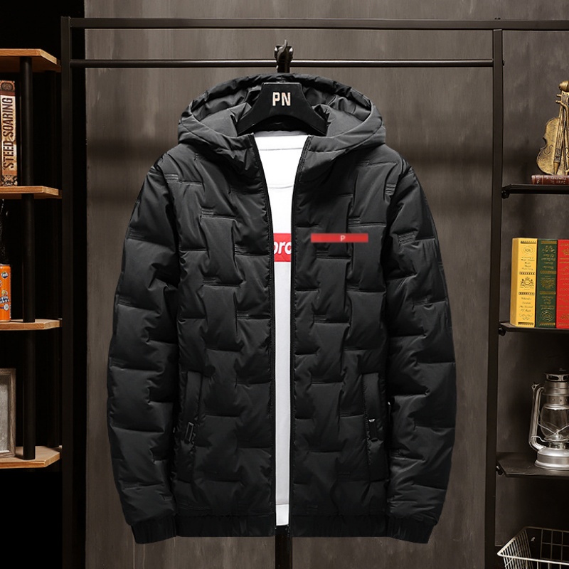 2025 New Autumn Winter Luxury Designer Mens Cotton Jacket Brown Hooded Coat Embroidered Red Stripe Brand Logo Hooded Men Women's Warm Cotton Ja