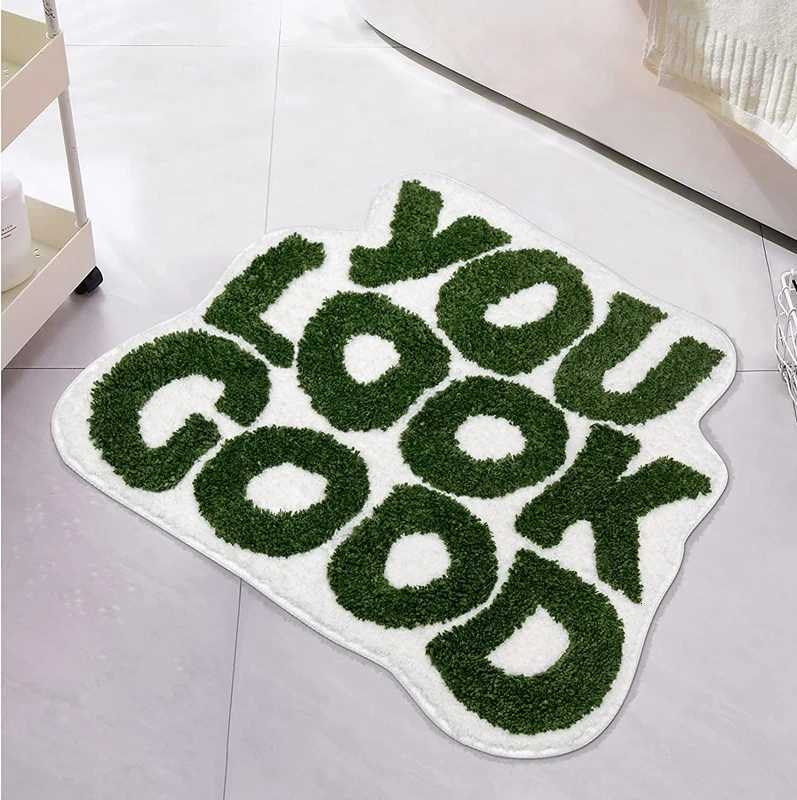 You Look Good Bath Mat Green Bathroom Rugs Funny Cute Bathroom Decor Preppy Cool Rug Non Slip Microfiber Washable Shower Rug M251201-image-1086780118