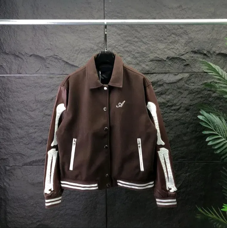 Amirim Jacket Top Quality Mens Designer Baseball Coats Fashion High Street Style Hip Hop Cotton Long Sleeve Loose Breathable AM Letter Pattern Men A